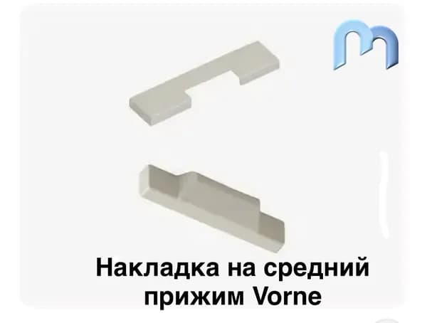 Комплект накладок Ворне (VORNE) на средний прижим для пластиковых окон.
