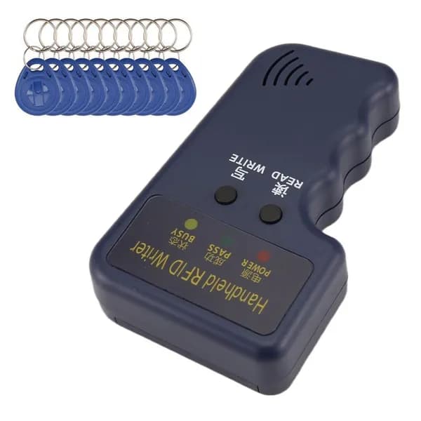 Ручной 125KHz RFID Считыватель, писатель, копировальный аппарат, программатор клонирования удостоверений личности, с перезаписываемыми картами 10 шт.