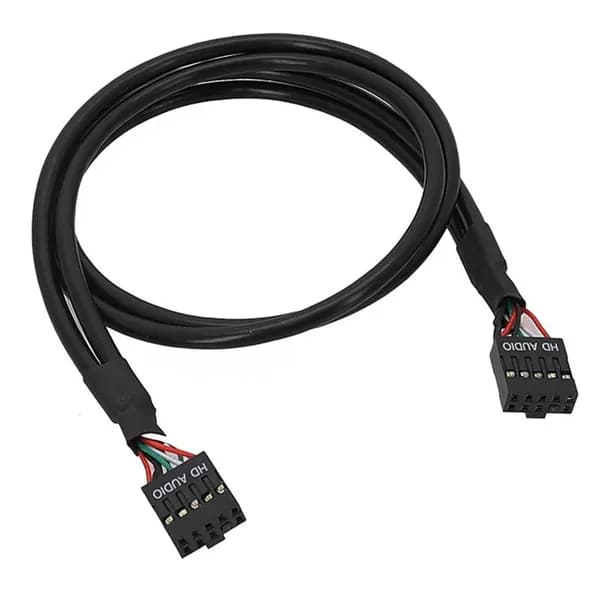 USB 9-контактный кабель-адаптер мама-мама USB 2.0, 9-контактный соединительный кабель, изолированный кабель для материнской платы компьютера, кабель HD AUDIO.