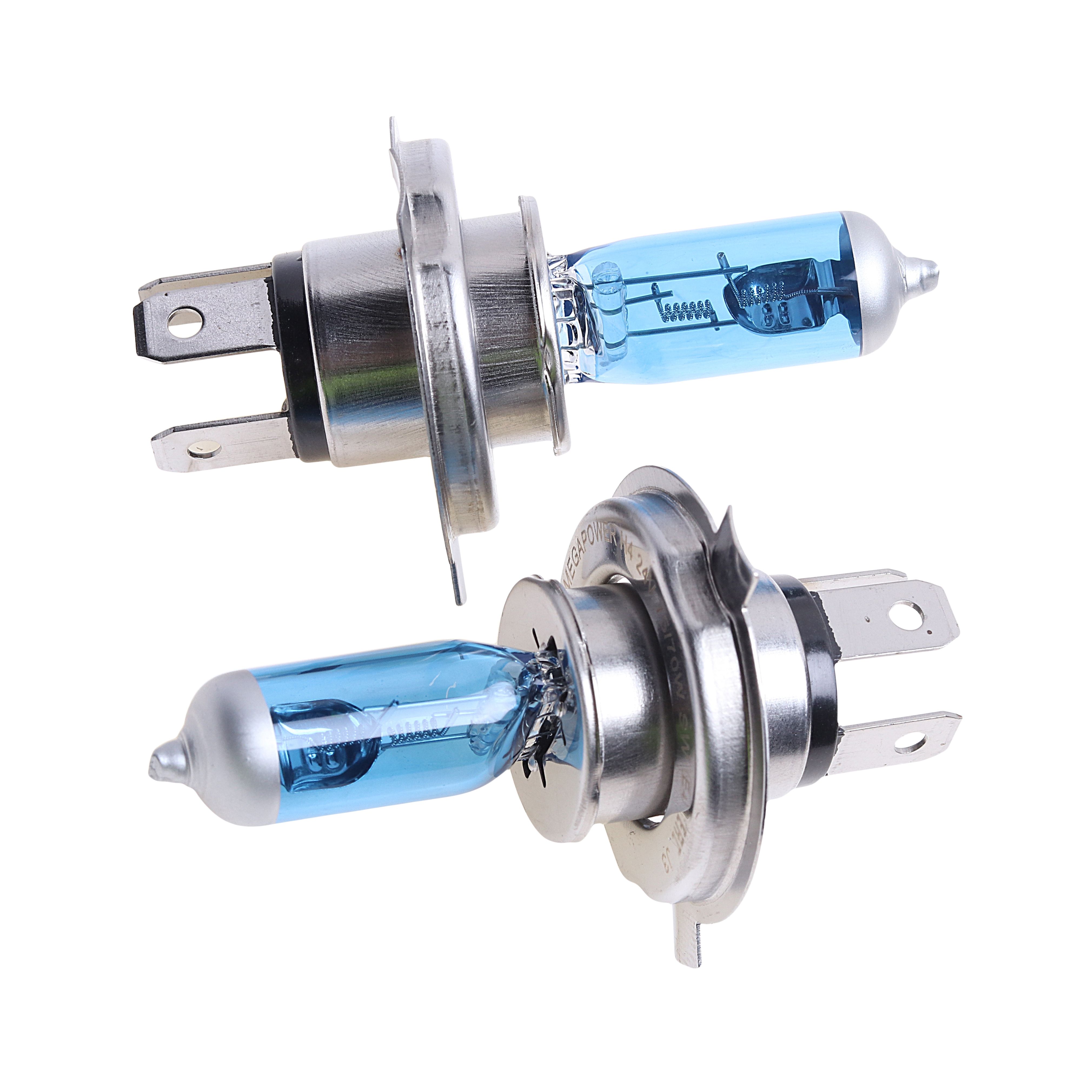 Лампа 24V H4 75/70W P43t-38 бокс Blue White 2 шт арт 37033025 MEGAPOWER AUTOMOTIVE