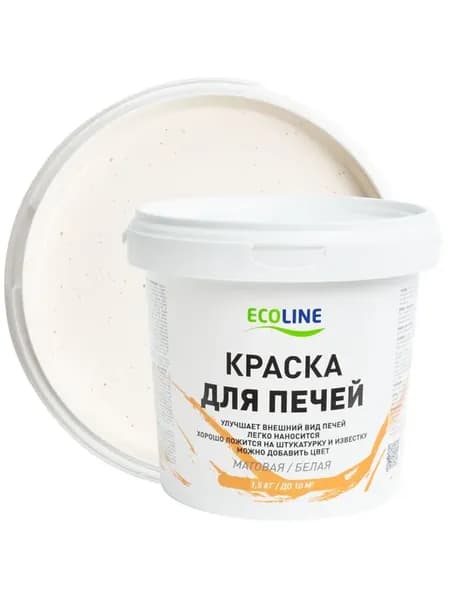 Краска для печей Ecoline матовая цвет белый 1,5 кг