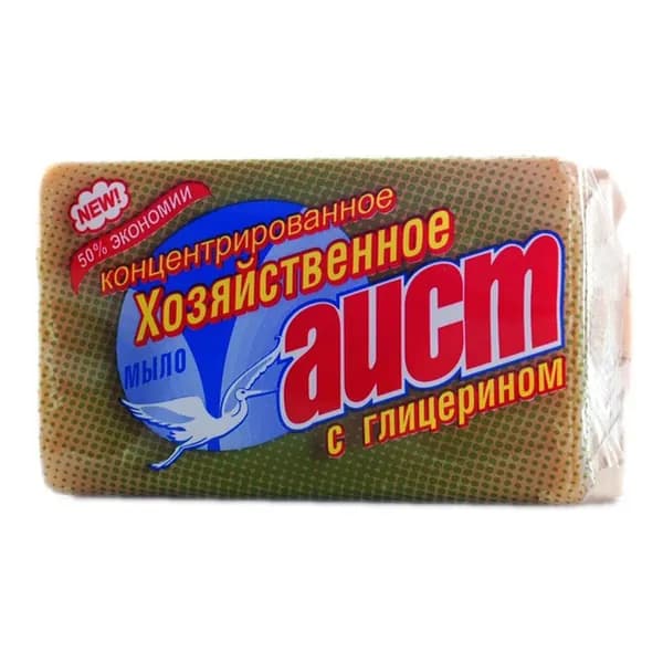 Хозяйственное мыло Аист концентрированное с глицерином 150 г