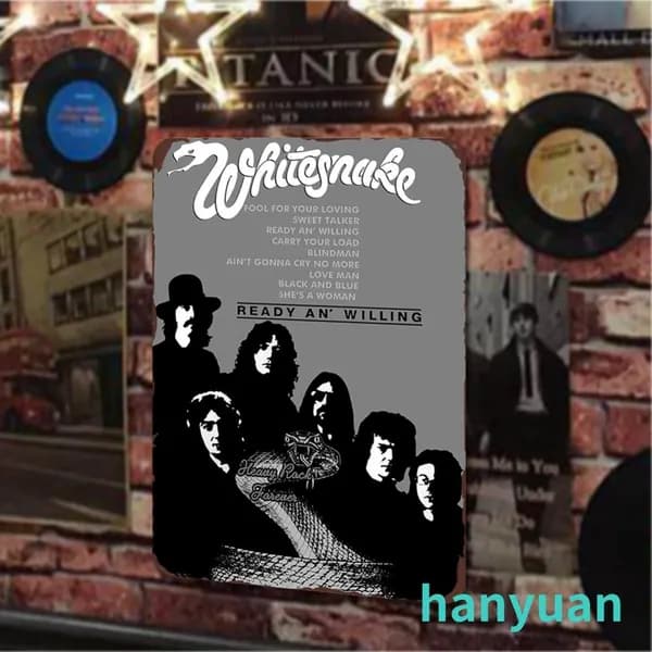 Металлическая картина прямоугольная 30 20 см с изображением группы White Snake