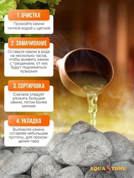 AQUASTONE  Камни для бани Жадеит, 10 кг