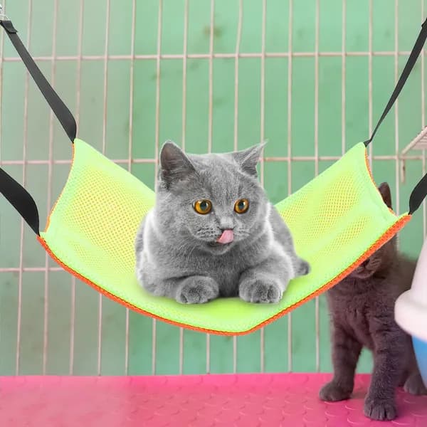 Двусторонний кошачий гамак из хлопка и льна, подвесной, износостойкий для клетки и отдыха питомца