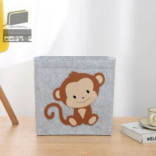 Корзина для игрушек длина 33 см, ширина 33 см, высота 33 см.
