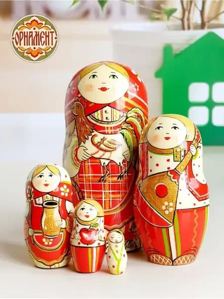Матрешка деревянная авторская, 11 см