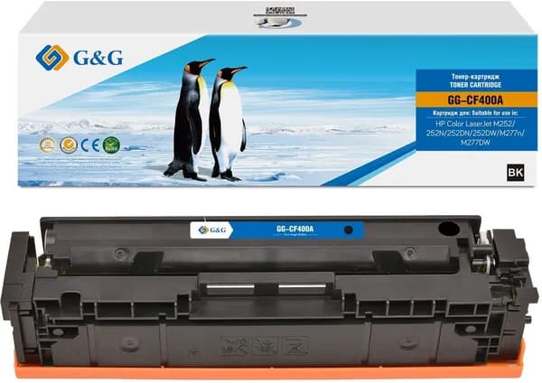 Картридж для принтера лазерный черный (1500стр.) для HP CLJ M252/252N/252DN/252DW/M277n/M277DW, G&G (GG-CF400A)