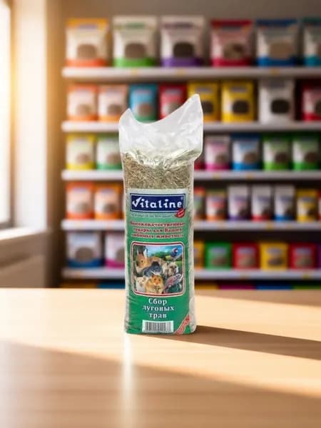 Корм сухой СБОР ЛУГОВЫХ ТРАВ для грызунов (сено) 400 гр (Vitaline)