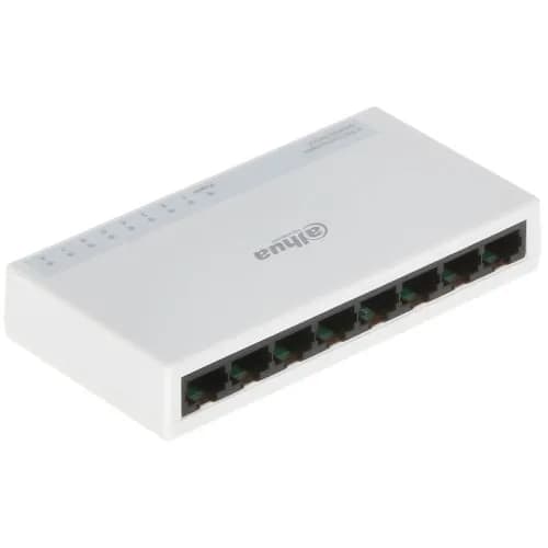 DAHUA PFS3008-8ET-L, 8-портовый, мегабитный, неуправляемый, настольный коммутатор.