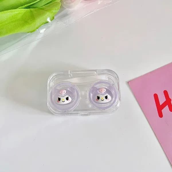 Милый 3D-чехол для контактных линз Sanrio с изображениями Пача Дога, Куроми и Синнаморолла, портативный для путешествий.