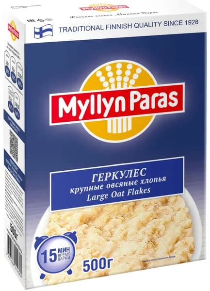 Хлопья овсяные Myllyn Paras Геркулес крупные, 500 г