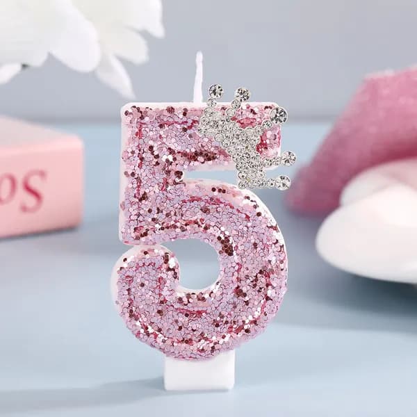 Свечи для торта цифра 5 "5", 7.5 см х 4 см, 1 шт