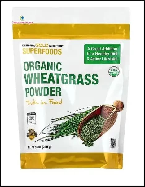 California Gold Nutrition, Superfoods, порошок из органических ростков пшеницы, 240 г