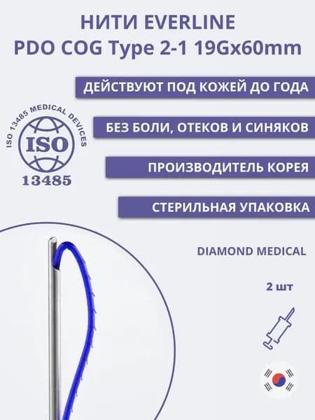 Мезонити PDO COG Type 2-1L 19G*60 2шт