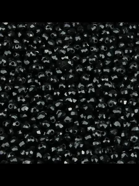 Бусины черные круглые хрустальные 3 мм Y316 Black