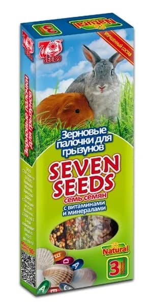 SEVEN SEEDS Лакомство для грызунов Палочки, с витаминами и минералами, 3 штуки в упаковке