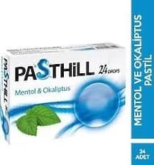 Pasthill Mentol & Okaliptus Pastil Drops 24'l / Пастилки с ментолом и эвкалиптом Pasthill, 24 шт.