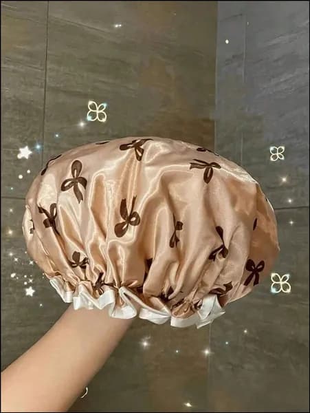 Шапочка для душа многоразовая ,двухслойная, женская, водонепроницаемая для душа, бани, сауны.