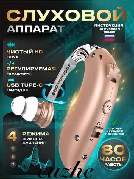 Слуховой аппарат для пожилых и слабослышащих, усилитель звука