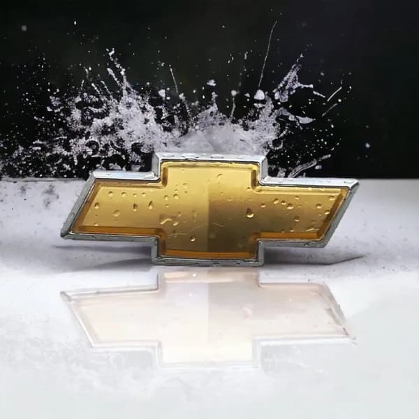 Эмблема Chevrolet / шильдик Шевроле / Эмблема Шанс / эмблема Лачетти / задняя 13х5см, золотистая