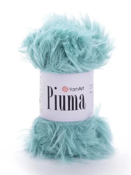 Пряжа Piuma YarnArt - 4412 (дымчато-бирюзовый) уп. 1 моток, 100% полиэстер, (50г, 100м) нитки для ручного вязания