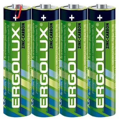 Батарейки солевые ergolux aaa, 4 шт,(набор из 1 шт)