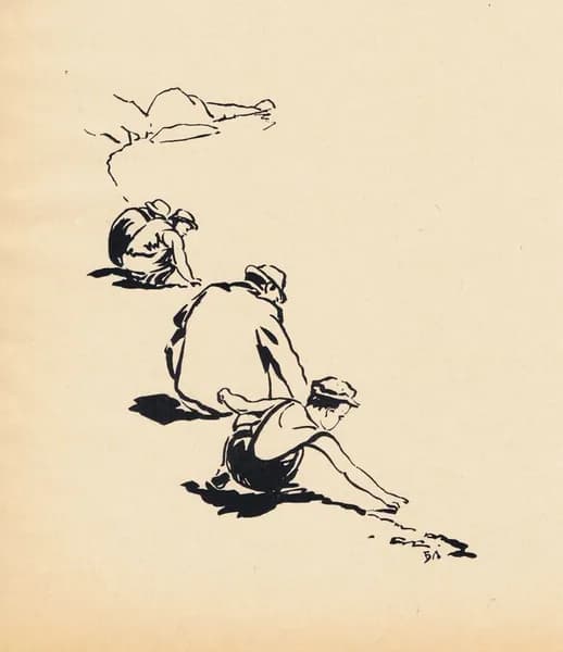 Байкал. На берегу. Борис Лебединский. Антикварная гравюра (ксилография). СССР, 1966 г.