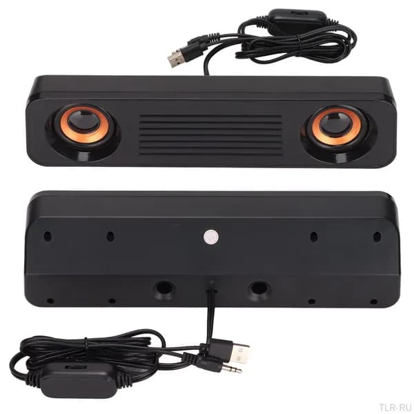 Проводная HiFi стерео колонка с сабвуфером, USB питание, 3.5мм разъем, портативная настольная длинная для телевизора и компьютера, материал ABS, модель A83, интерфейс USB (питание) +3.5мм/0.1дюйм