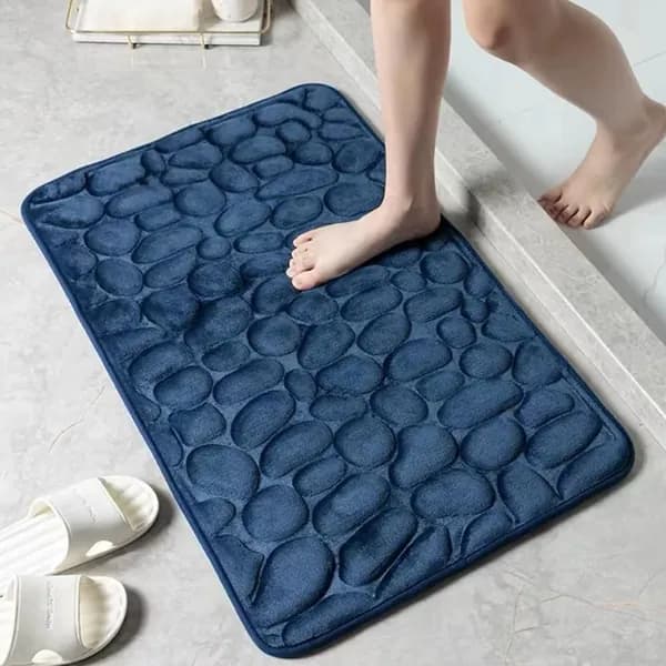 Коврик противоскользящий для ванны 40x60 см 3d-эффект темно-синий