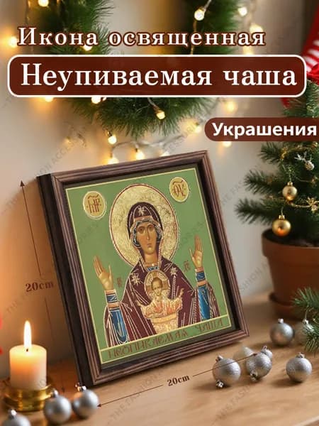 Икона Божией Матери "Неупиваемая чаша",Декоративная роспись,20cm*20cm,Отличный подарок для ваших близких