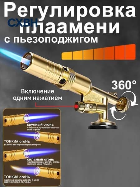 Горелка, Регулируемая огневая мощь- Без газового баллона
