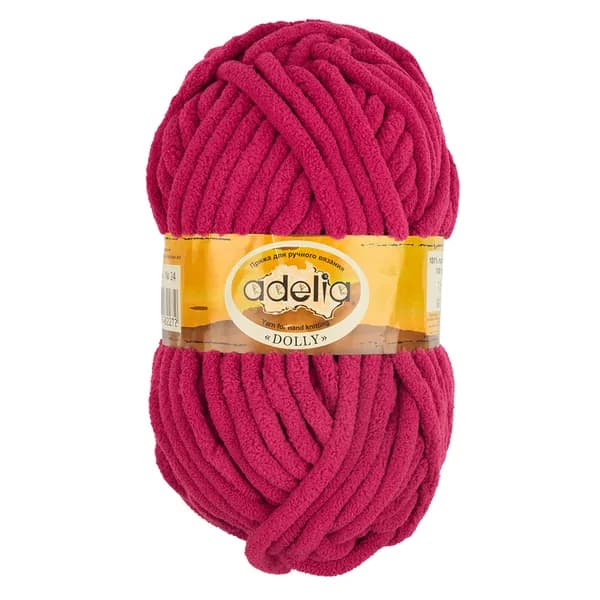 Пряжа ADELIA "DOLLY" 100% полиэстер 1 шт х 100 гр 40 м цвет 25 ярко-розовый