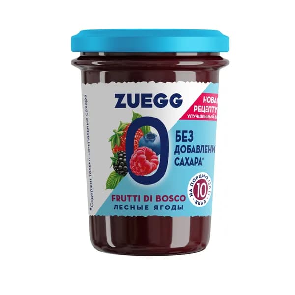 Джем Zuegg Лесные Ягоды конфитюр с пониженной калорийностью без сахара, 220 г