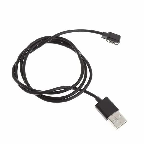 Магнитная зарядка кабель USB черная универсальная/ зарядное устройство умных часов 2pin расстояние между контактами 2.84мм /Шнур провод для Smart Watch