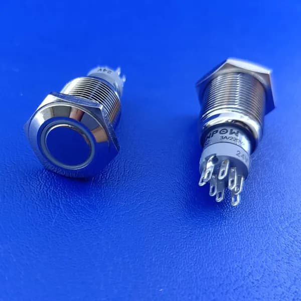 1 штука Кнопка антивандальная LAS2GQH-22ZE/24V белая мет 3A 250V (арт.62467)