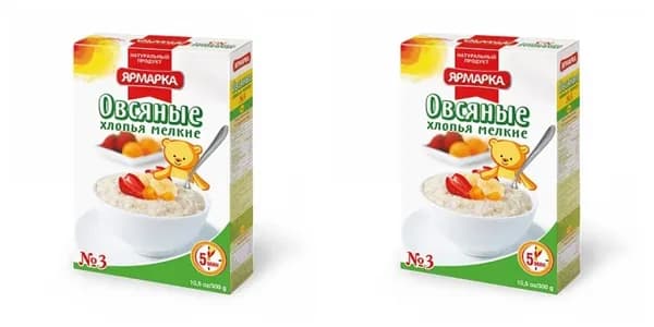 ЯРМАРКА Хлопья овсяные №3, мелкие, 300 г, 2 уп/