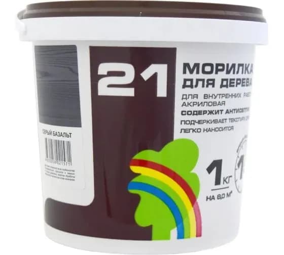 Морилка Радуга ВД-АК 21 серый базальт 1 кг 145472