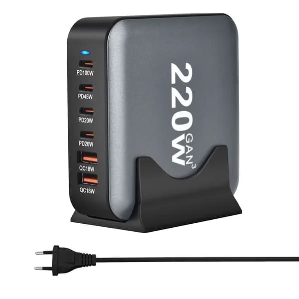 220 Вт USB Type C, зарядное устройство, быстрая зарядка, 30 минут для мобильного телефона