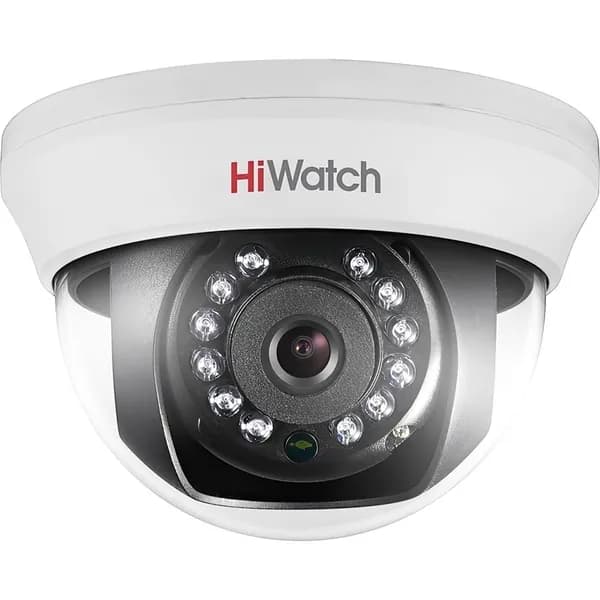 5Мп внутренняя купольная HD-TVI камера Hiwatch с ИК-подсветкой до 20м, 1/2.5" CMOS матрица