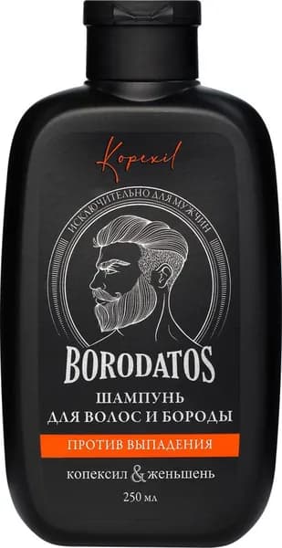 Borodatos Шампунь для волос и бороды "Против выпадения", 250 мл