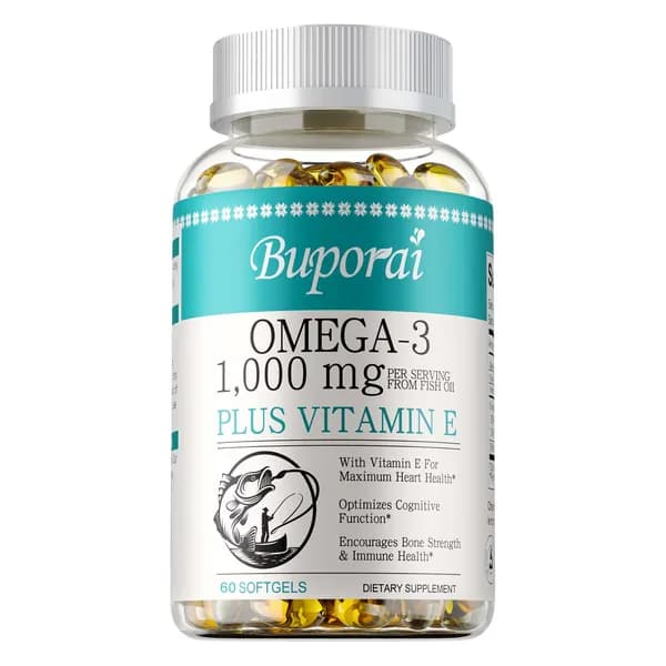 Капсулы Buporai Omega-3 из масла глубоководных рыб -содержат витамин Е - защита сердечно-сосудистой системы, забота о мозге и зрении