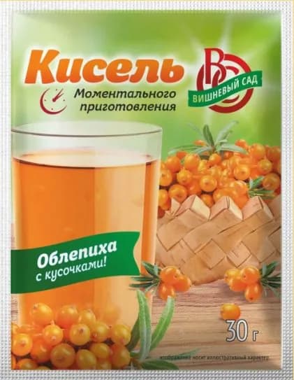 Кисель быстрого приготовления облепиха с кусочками облепихи, 40 шт х 30 г