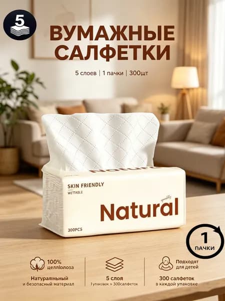 Бумажные салфетки, 300 шт.