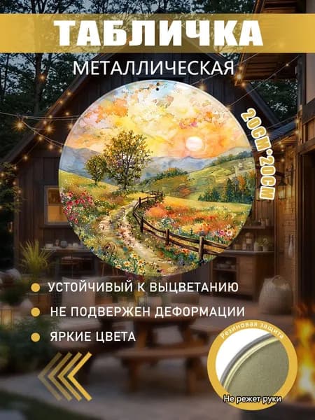 Металлическая картина Пейзаж акварель