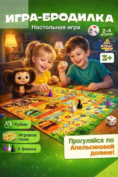 Настольная игра ходилка-бродилка "Чебурашка" настольная игра для детей