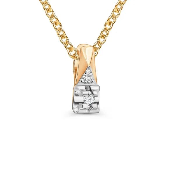 Подвес с бриллиантами из красного золота 585 пробы 585GOLD