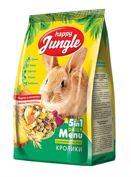 Корм для грызунов HAPPY JUNGLE для кроликов (400 гр)