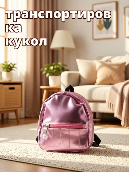 Тканевый мини рюкзак для куклы розового цвета, украшение и аксессуар для мини-домика