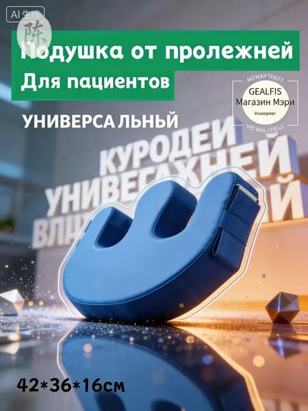 Подушка для переворачивания лежачих больных противопролежневая U-образная 42х36х16 см; устройство для ухода за
